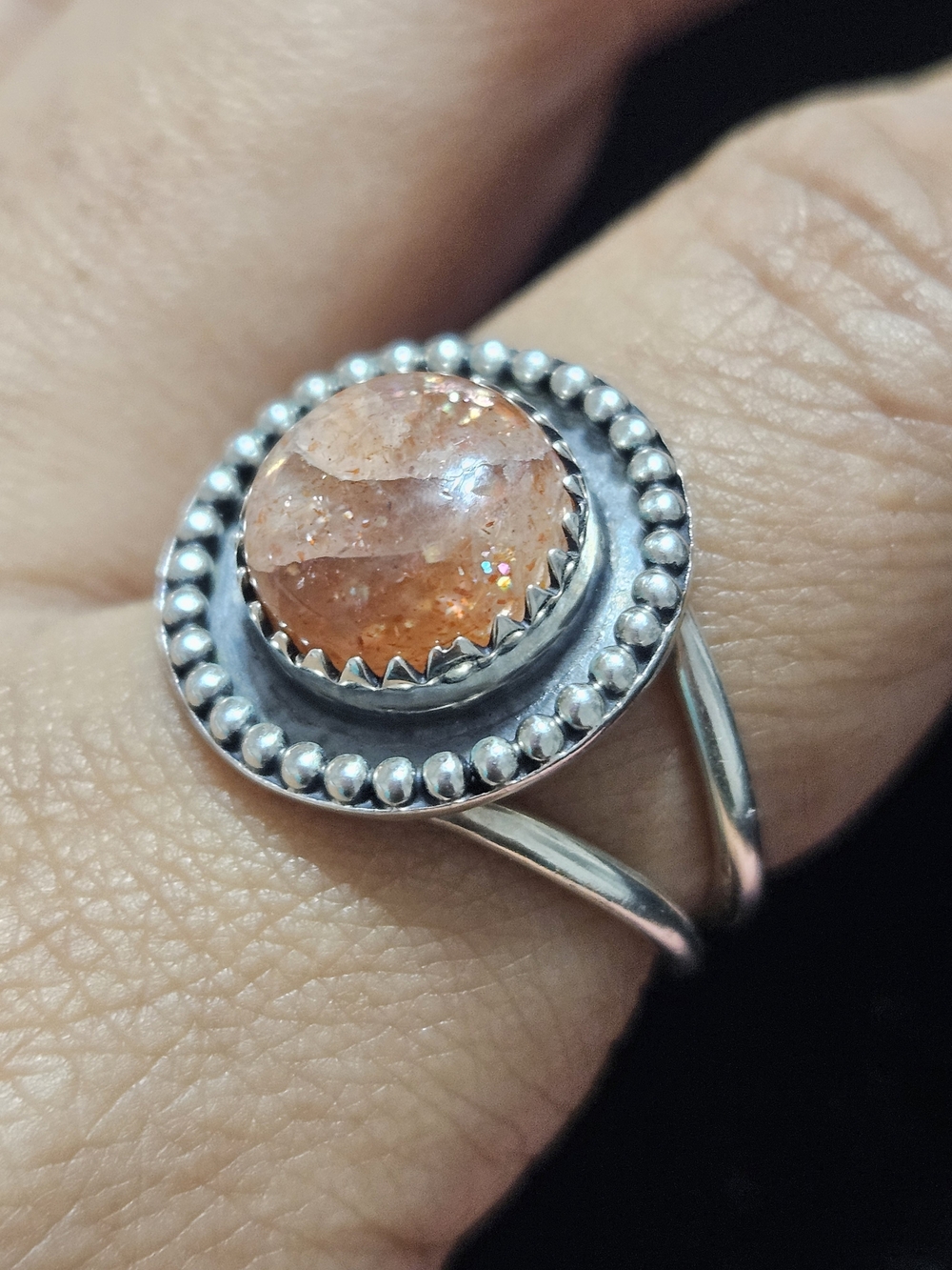925S Sunstone Cabochon Ring
